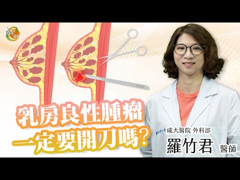 【乳房良性腫瘤一定要開刀嗎？】羅竹君醫師-成大e學堂