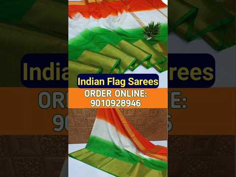 Indian Flag Sarees | Order online| #sarees #indianflag | Banarasi handloom kora #independenceday