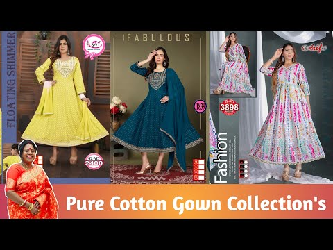 Authentic Cotton Gown Collection's | Pure Cotton Printed Gown | SUJATA'S COLLECTION