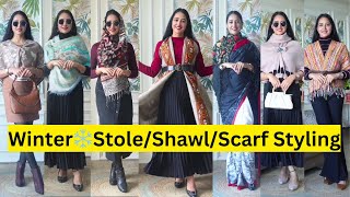 ❄️Stole/Shawl/Scarf Styling on Saree, Kurtas, Skirts, Dresses & Pants | Being Fab With Priyanka