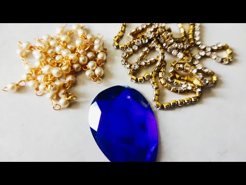 HOW TO MAKE PARTY WEAR NECKLACE AT HOME//DIY//HANDMADE JEWELLERY//HOORIYA STYLE