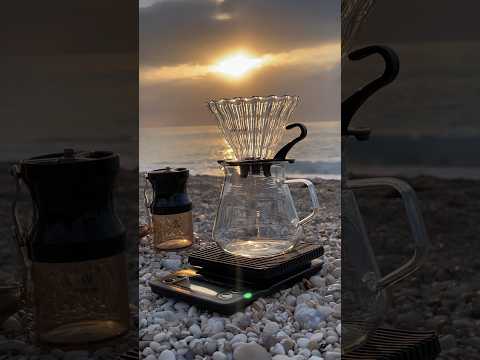 How to make a COFFEE in the beach V60  (part 1)#cafe #v60coffee  #barahona  #beach