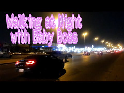 Walking at Night with Baby Boss