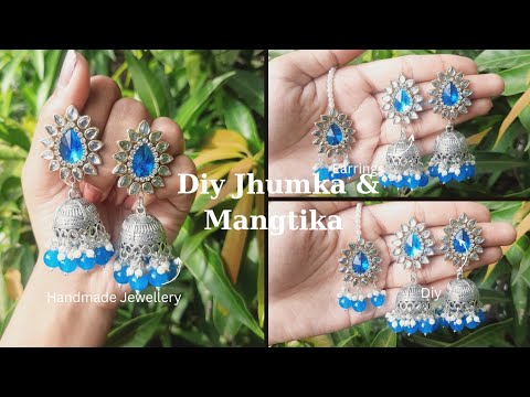 Diy Jhumka and Mangtika set | Handmade Jewellery | Diy Crafts With Minnie