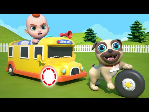 School Bus Lost Wheel Song | The Wheels on The Bus 8 Minutes | Leo Nursery Rhymes