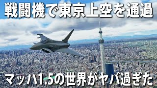 【Microsoft Flight Simulator】ユーロファイター・タイフーンに乗って超音速で東京上空を飛んでみた結果【アフロマスク】