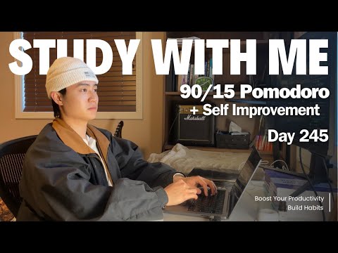 9h Study with Me 📚| Pomodoro 90/15 + Self Improvement Breaks