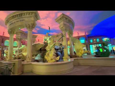 Wonderful Caesars Palace with indoor aquarium in America Las Vegas