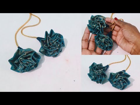 Blouse Flower Latkan Design / Rose 🌹 Flower Latkan Making at Home / Latkan Banane Ka Tarika