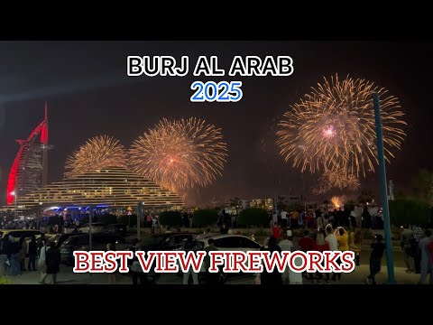 BEST BURJ-AL-ARAB FIREWORKS 2025 | Happy new year 💖🎉