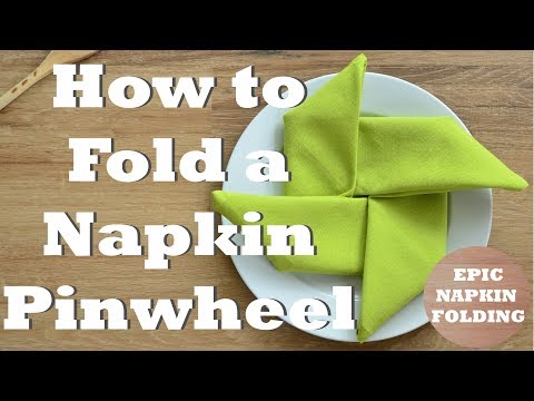 How to Fold a Pinwheel Napkin - 1 minute tutorial - Episode 10