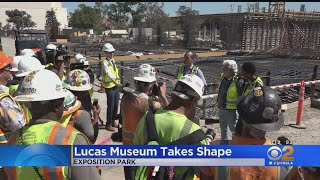 George Lucas, Mayor Garcetti Check In On Construction Of Lucas Museum