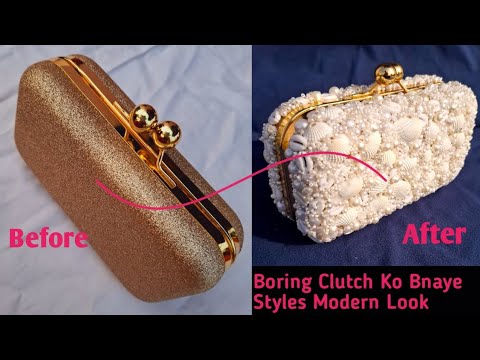 (Just 450₹)🤩अपने पुराने Clutch Bag को बनाएं styles look 🤍#diy #oldisgold #diybags #clutch #handmade