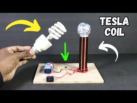 How to Make a Tesla Coil at Home | DIY Wireless Power Transfer School Science Project Idea