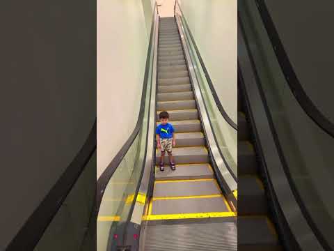 Solo delightful cute baby enjoying on #escalator ride😃😂🤣