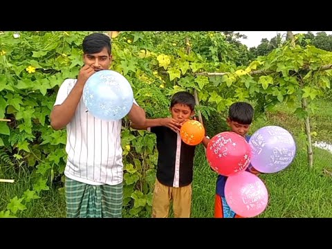 Have fun blowing up balloons and learn the names of colors। kids episode28