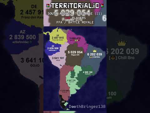 SOUTH AMERICA | BATTLE ROYALE | ⏰ 30x | Territorial.io Timelapse | #21 |  #territorialiotimelapse