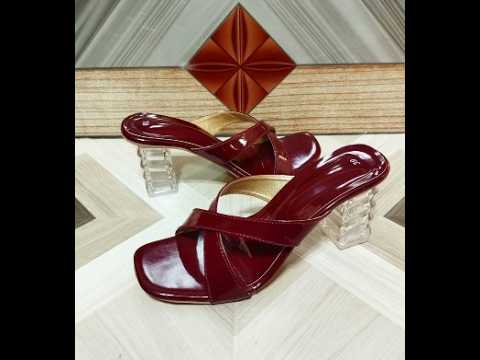 Fancy transparent crystal high heel back open #pakistan #shoes #importedheels #womens