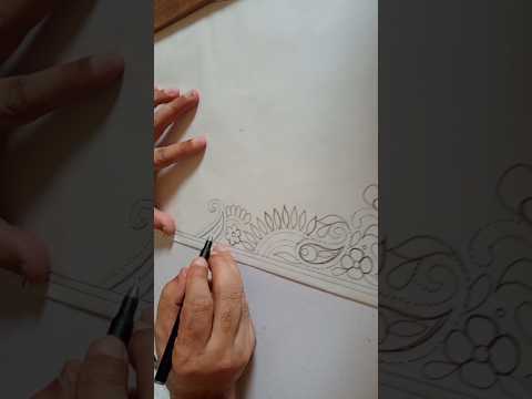 Hand embroidery sketch | embroidery design#shorts#youtubeshorts