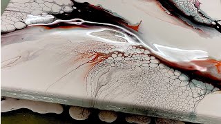 Simple & elegant dutch pour with pearl cells. Acrylic pour painting easy, ASMR