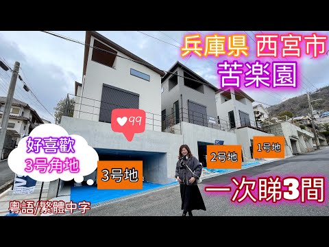 一次過睇3間全新一戶建，最喜歡3号角地，半層樓梯設計。［兵庫県·西宮市·苦楽園］