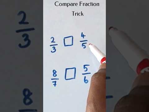 Math Tricks l l Compare Fraction Trick #maths #mathtricks  #mathshack #fractiontricks #shorts