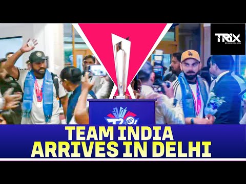 LIVE: T20 World Champion Team India arrives at Delhi airport | Team India | Cake Cutting Ceremony