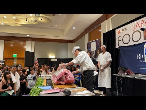 Bluefin Tuna Cutting Live Japan Food Expo