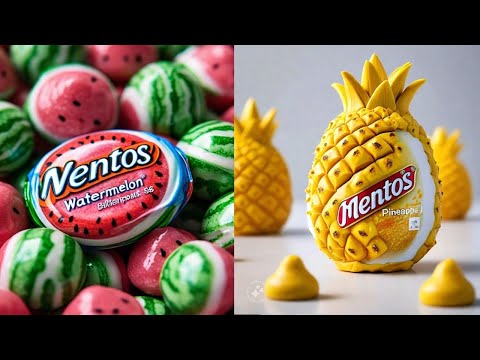 Ultimate all flavoured mentos #pineapple 🍍 #strawberry 🍓 #orange 🍊 #watermelon 🍉