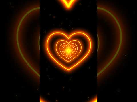 #shorts Neon Lights Love Heart Tunnel Background🧡Orange Heart Background | Tunnel Background