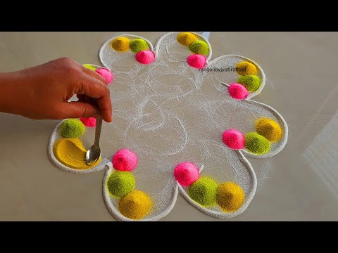 Easy Rangoli designs for beginners | Satisfying video | Sand art