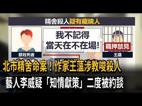 北市精舍命案！作家王薀涉教唆殺人　藝人李威疑「知情獻策」二度被約談－民視新聞