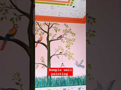 very easy wall painting #paintscreative #shorts #decoration