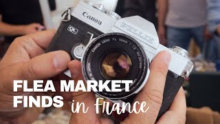 Vintage camera hunting at a French flea market