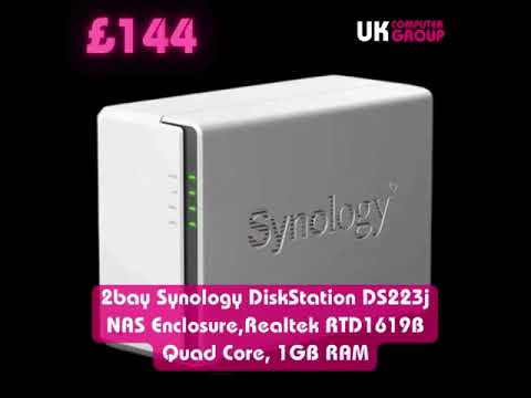 2bay Synology DiskStation DS223j NAS Enclosure, Realtek RTD1619B Quad Core, 1GB RAM £144 w/code 👇🔥🔥