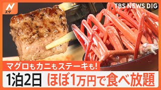 カニもステーキも食べ放題！？1泊2食で“ほぼ1万円”のお得なホテルビュッフェ｜TBS NEWS DIG