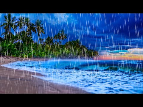 Sleep with Rain Sounds & Ocean Waves | 10 Hour Natural Sleep Sounds