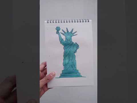 Draw statue of Liberty || #shorts #short #drawing #diy