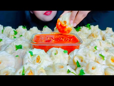 ASMR| Momo With Chilli Sauce Eating Vlog| Mukbang 칠리소스를 곁들인 모모 먹기 @FoodieDarling