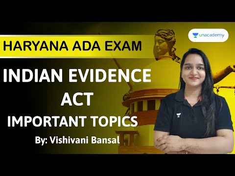 Judiciary Preparation | Important topic - Indian Evidence Act | Haryana ADA Exam| By Vishivani Ma'am