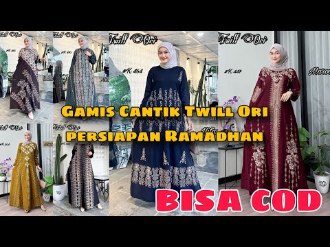 BISA COD Gamis Cantik Twill Ori Model Terbaru Order WA 089665538102 #gamistwill #tkw #dress #shorts