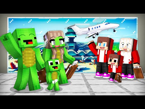 Mikey Family and JJ Family Survive Their First Flight in Minecraft (Maizen)