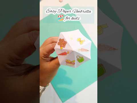 Umbrella ☔ le lo 🐒|| easy paper umbrella craft #shorts #ytshorts #papercraft #umbrella