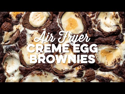 Air Fryer Creme Egg Brownies { Crazy Delicious! } | Supergolden Bakes