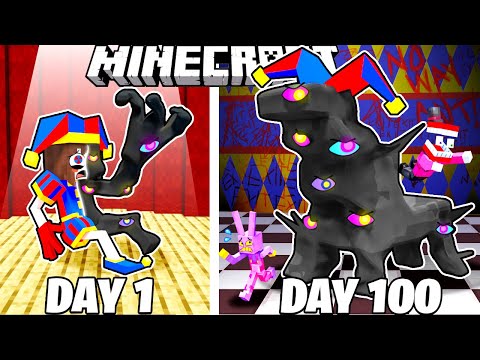 I Survived 100 Days as POMNI in HARDCORE Minecraft!