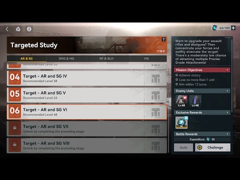 【GFL2】Targeted Study ► Target - Assault Rifle and Shotgun VI ★ Full Clear ║#495║