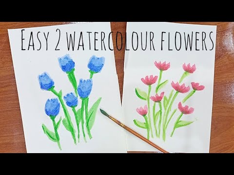 how to draw flower water colour painting|water colour painting|flower with water colour|Draw pretty