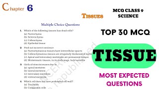 Best MCQ Tissue Class 9 Exemplar || CLASS 9 Science Mcq | Class 9 Tissue Questions #tissue #mcqncert