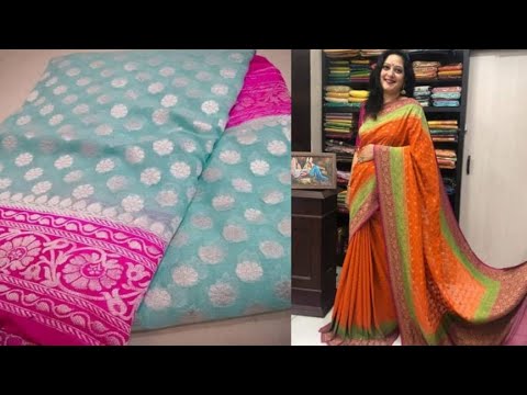 Banarasi Pure Khaddi chiffon Saree 3d dyeing 100% pure quality Fabric