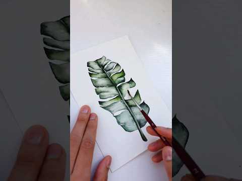 Watercolor Banana Leaves 🍃 #watercolor #watercolorpainting #watercolorart